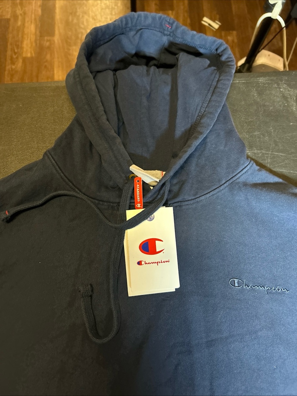Men’s Champion Hoodie Navy Blue Size Medium
